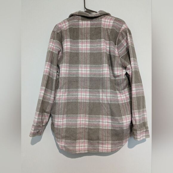 Anthropologie Blank NYC Cabin Fever Shacket Gray/Pink/White Size Medium NWT - Picture 9 of 10